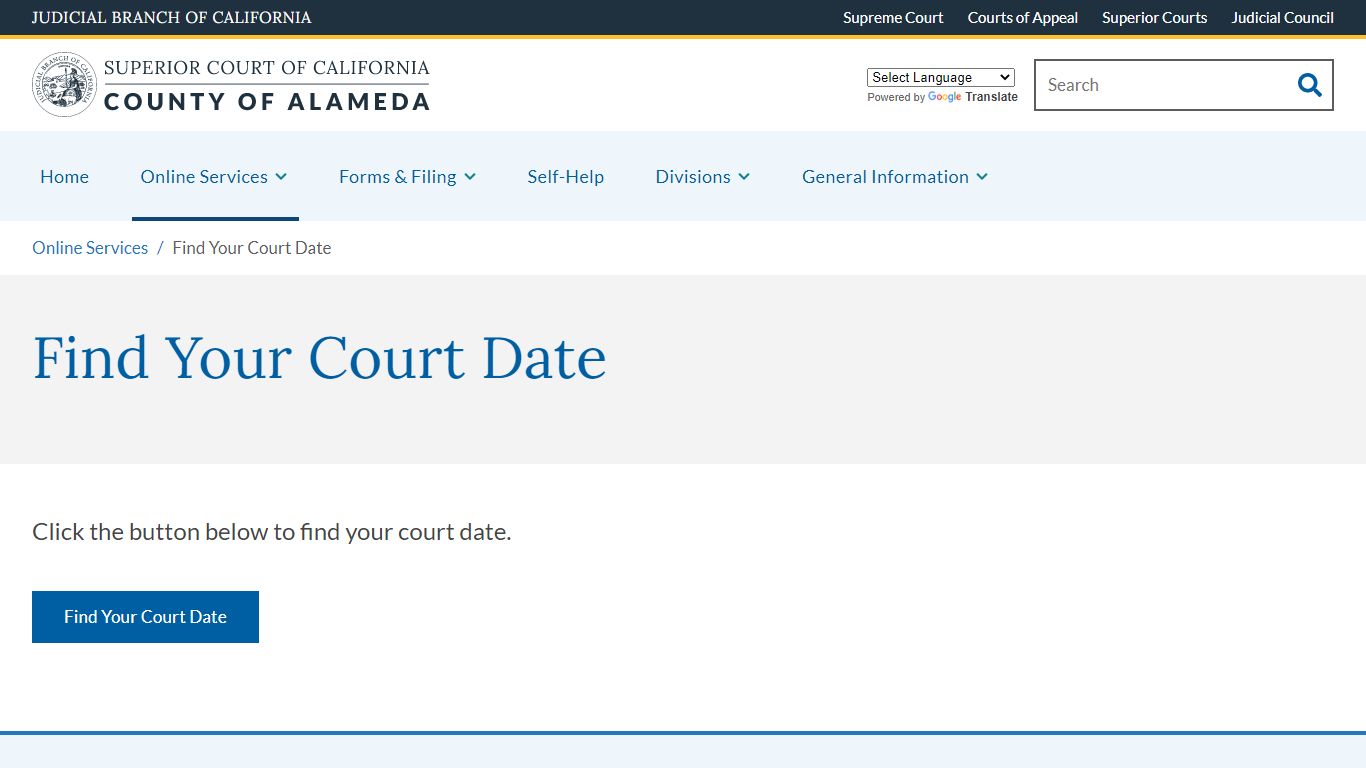 Find Your Court Date | Superior Court of California | County of Alameda